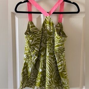 Floral Green and Pink Mini Dress